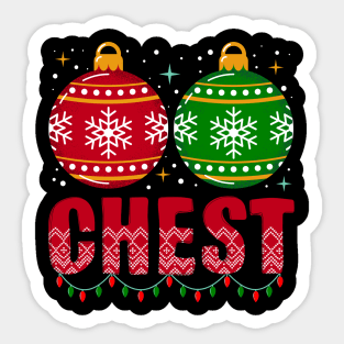 Chestnuts Matching Family Funny Chest Nuts Christmas Couple Sticker